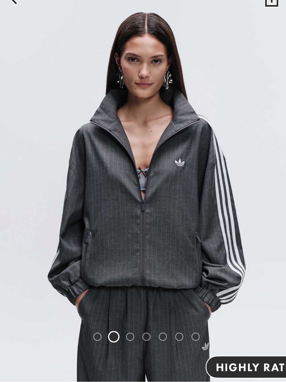 Adidas x ASOS grey pinstripe jacket, NWT, Medium, Sold Out